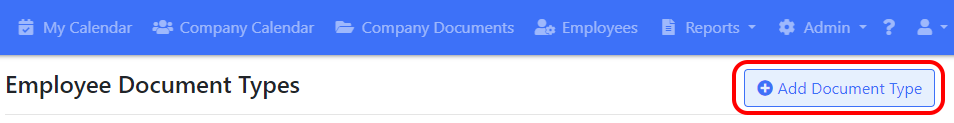Add Document Type button
